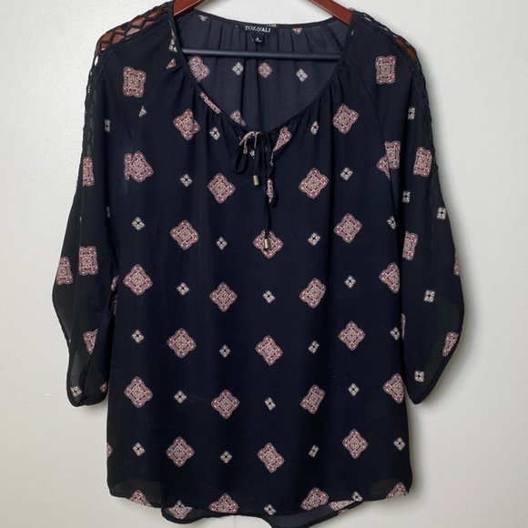 Roz & Ali tunic blouse 3/4 sleeve size M - Picture 1 of 4